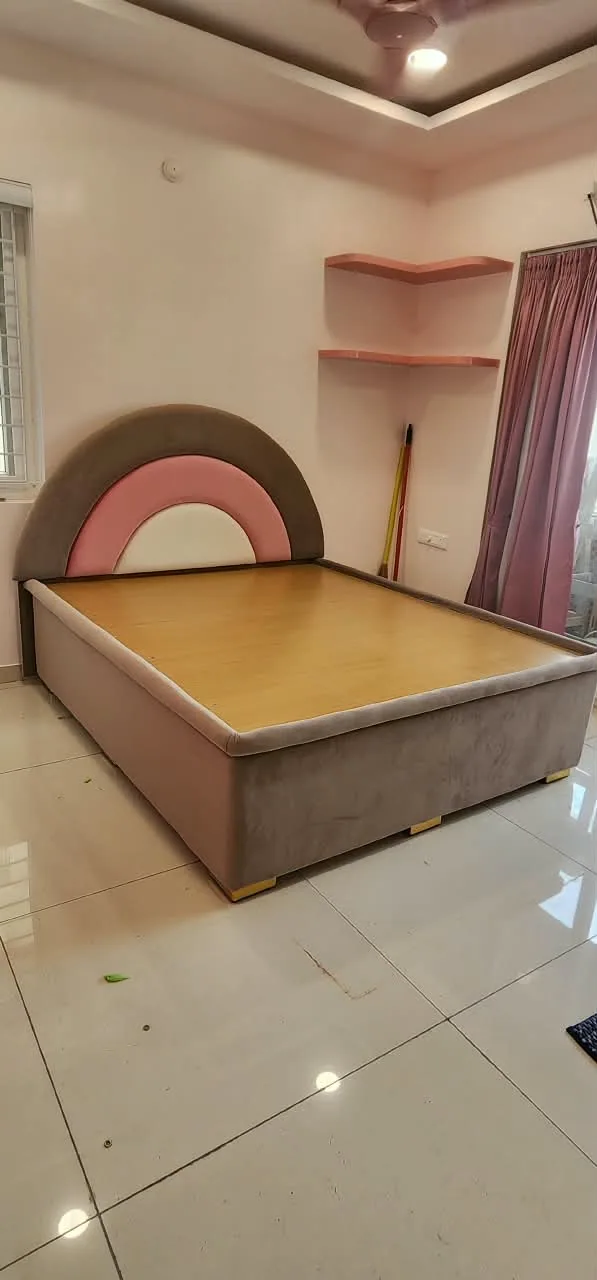 Custom upholstered bed made by Creation Furniture